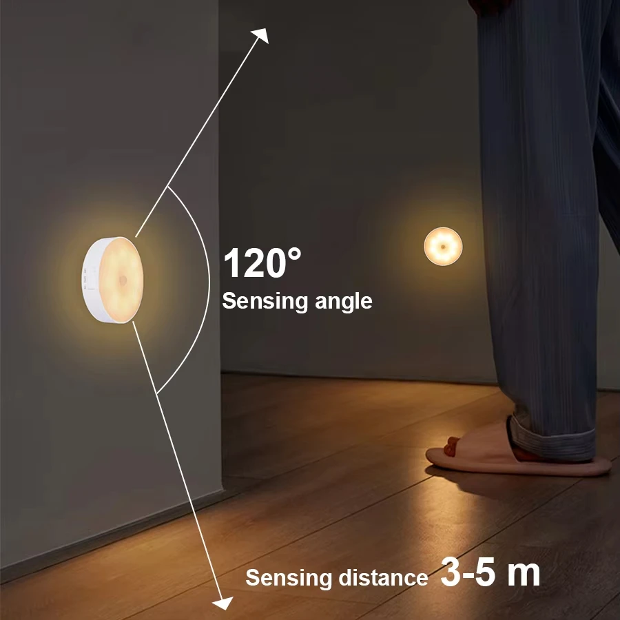 CY-LED night light with motion sensor, USB charging light for kitchen cabinets and ladders, wireless - Image 2