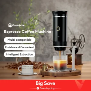 Wireless Electric Portable Espresso Coffee Machine for Car & Home Camping Coffee Maker 3-in-1 Capsule Powder Travel Coffee Maker