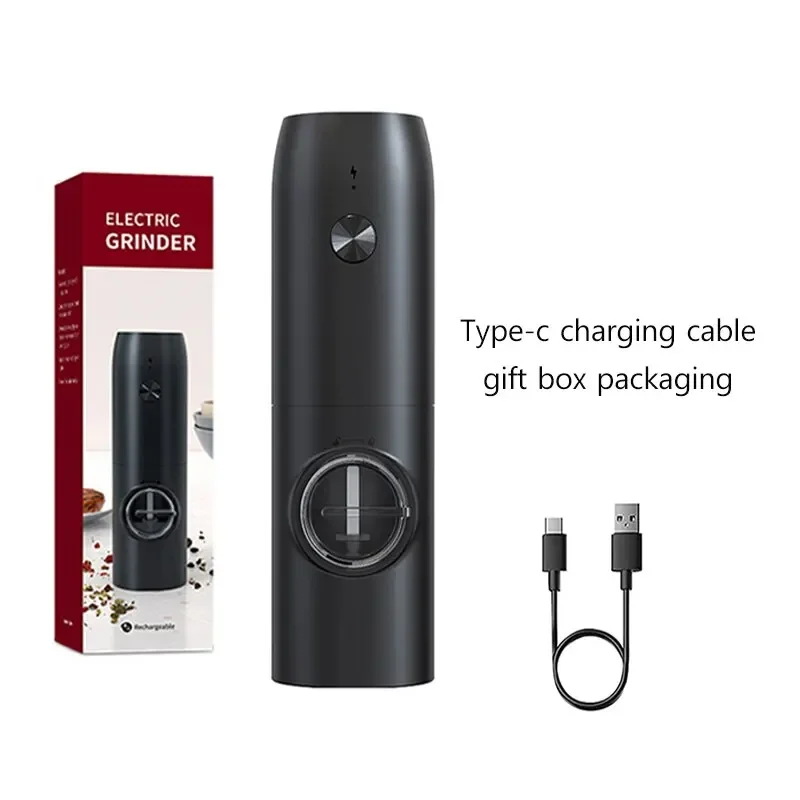 Electric Salt and Pepper Grinder Set with Charging Base and LED Light Adjustable Coarseness Automatic Spice Herb Mill - Image 8