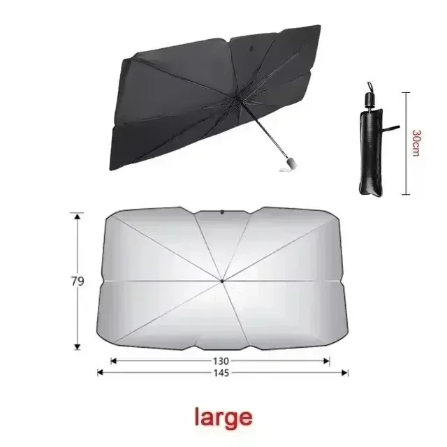 Rubber Sunshade Umbrella For Car Uv Protection Folding High Shading Car Umbrella Front Windshield High Shading Silver Sunshade - Image 8