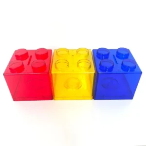 4 Pcs Clear Plastic Building Blocks Money Boxes Coin Savings Jars Children's Toys Gifts