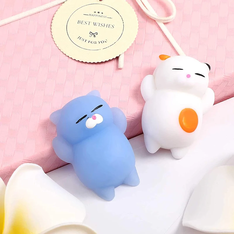 50-5 PCS Random Kawaii Mochi Squishy Fidget Toy Mini Cute Soft Cat Anti Stress Reliever Sensory Squeeze Xmas Gift for Adult Kid - Image 3
