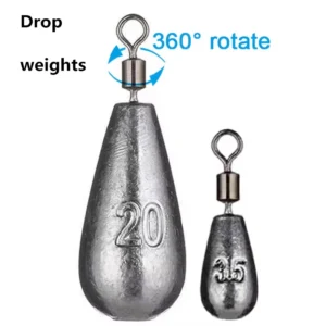 15 pieces/batch of water droplets fishing counterweight sinker 3.5g 5g 7g 10g 14g 20g bullet vertical metal fixture sea tool kit