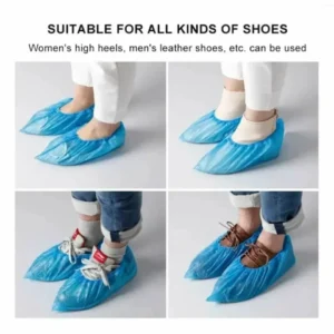 100PCS disposable waterproof shoe cover plastic non-slip foot cover indoor PE padded shoe cover