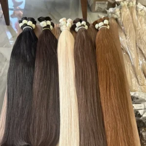 100% Human Hair Bulk No Weft Remy Vietnam Hair Straight Hair Bundles Real Natural Black Hair 613 Blonde 30inch For Braiding