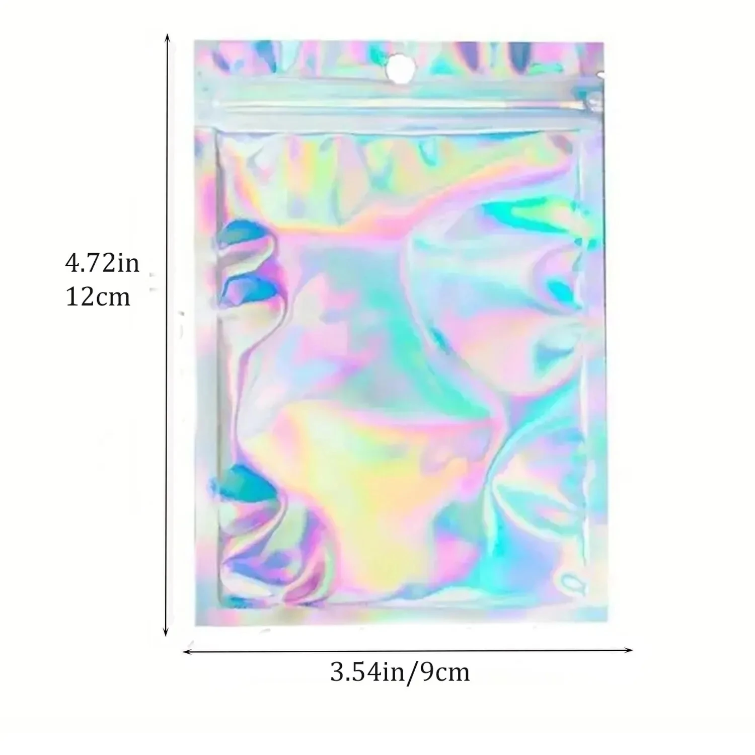 100pcs Holographic Bag Laser Rainbow Pattern Self Sealing Bag Candy Bag Front Window Sample Jewelry Packaging Plastic Pouch - Image 2