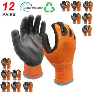 Coating Safety Protective Glove 12 Pairs Work Gloves For PU Palm Coating Safety Protective Glove