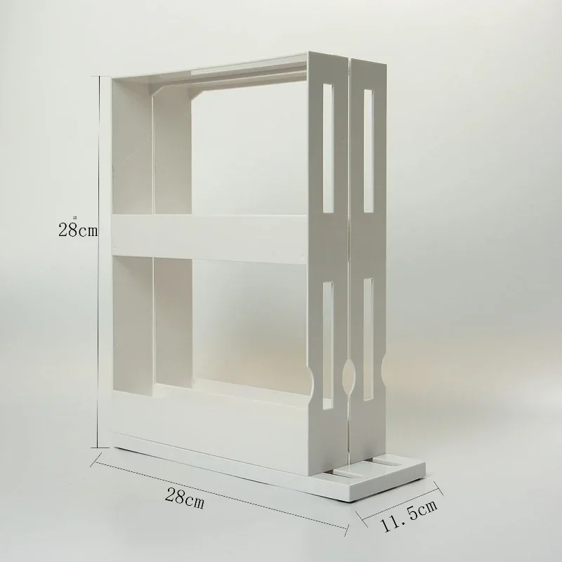 Extendable Spice Rack 2-Tier Rotating Organizer Adjustable Space Saving for Kitchen Cabinet Countertop Seasoning Storage Shelf - Image 7