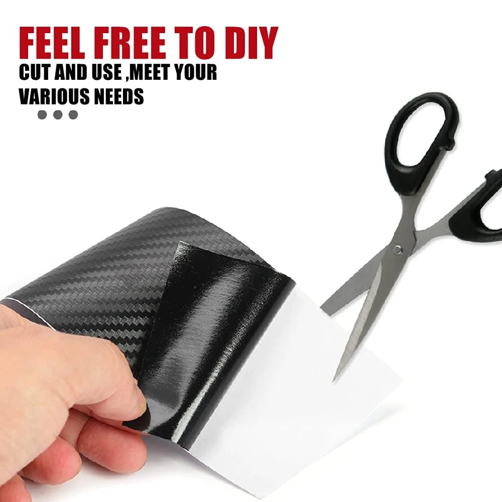 Car Door Edge Guards Door Sill Protector Black Waterproof 3D Carbon Fiber Anti Collision Film Scratch Cover Strip Stickers Tape - Image 2