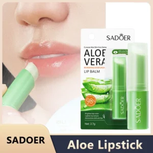 SADOER Lip Aloe Balm Nourishing, Hydrating and Moisturizing Preventing Cracking and Repairing Lips Gentle Non Irritating