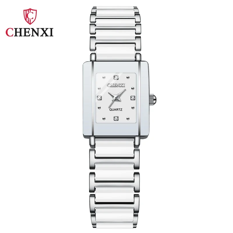 CHENXI 104A Brand Men Quartz Watch Elegant Square Dial reloj Ceramic Strap Waterproof Simple montre Lady Fashion Couple Watches - Image 8