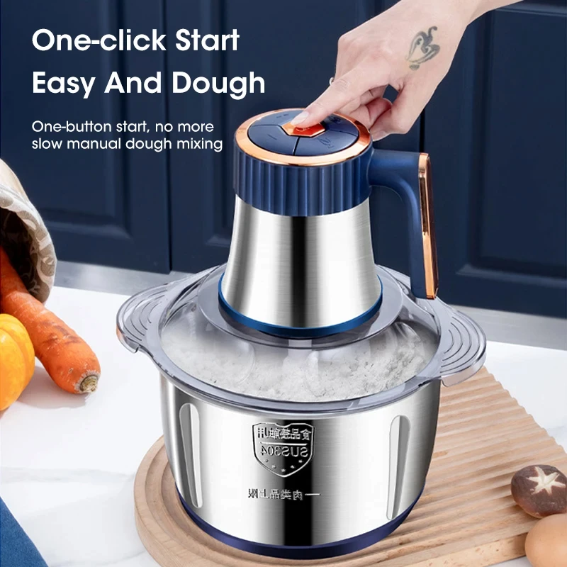 5L Electric Meat Grinders Food Crusher Stainless Steel Multifunctional Vegetable Slicer Processor Chopper Kitchen Appliances - Image 4