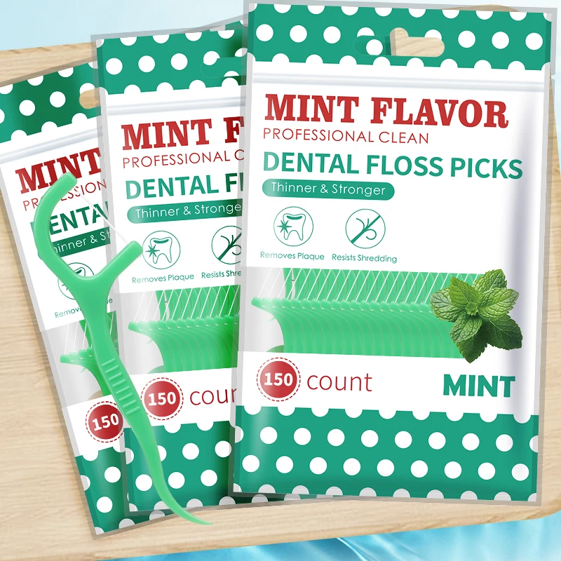 Mint dental floss stick - home portable disposable care dental floss stick - oral care - deep cleaning - interdental cleaning - Image 7