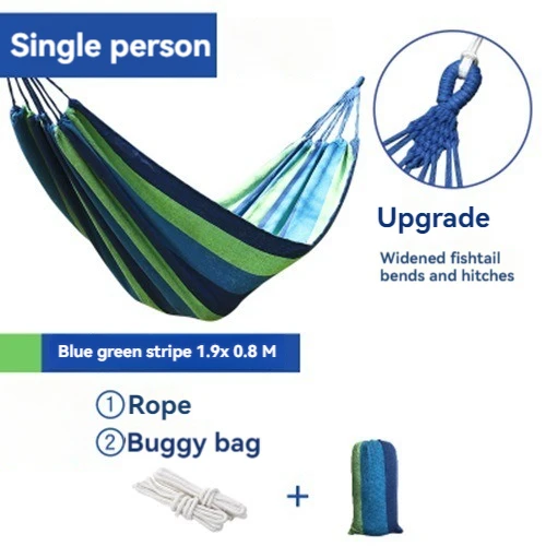 WESTTUNE Outdoor Canvas Hammock Camping Swing Hammock with Tree Ropes Load-bearing Up to 200kg Perfect for Garden Patio Backyard - Image 9