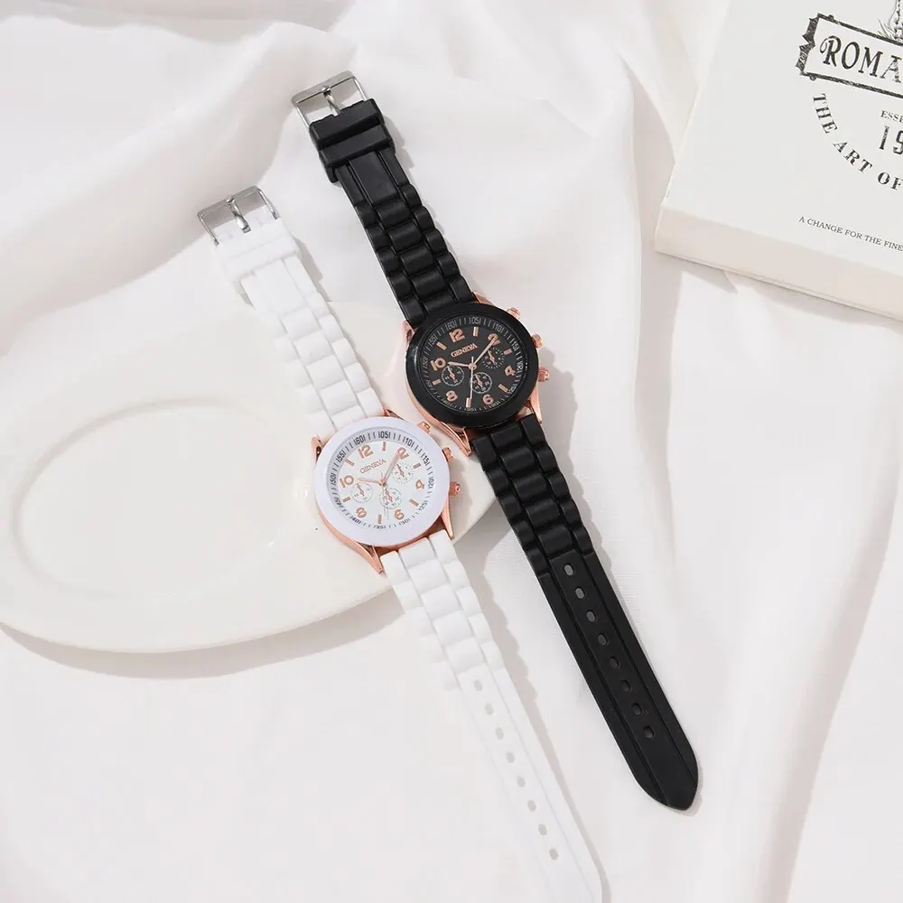 2Pcs Luxury Women's Watch Set Fashion Luxury Elegant Alloy Wristwatch Silicone Strap Couple Watch Men Quartz Holiday Gifts - Image 6