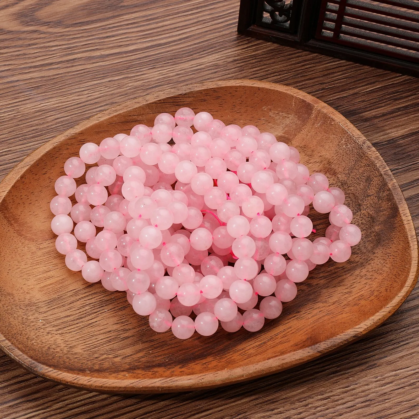 1 Strand 45pcs Natural Stone Rose Quartz Tiger Eye Black Obsidian Beads For Jewelry Making DIY Bracelet Necklace - Image 3