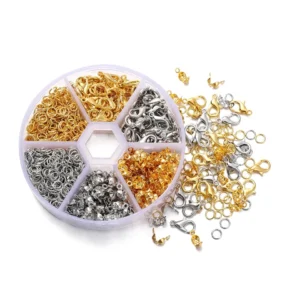 1Box Jewelry Making Kits Lobster Clasp Open Jump Rings End Crimps Beads Box Sets Handmade Bracelet Necklace Findings Supplies