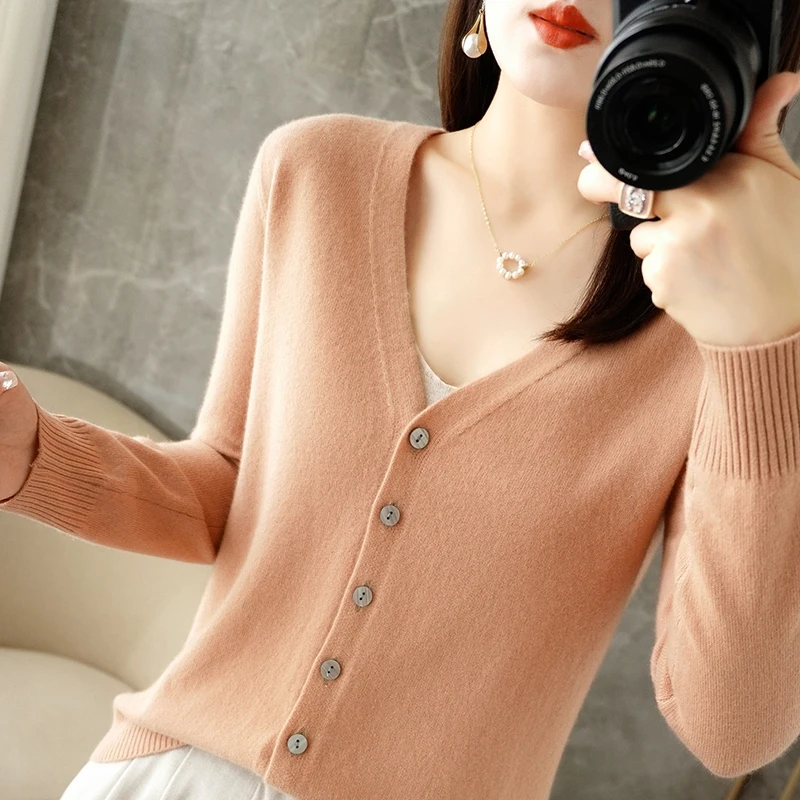 2024 New V-Neck Temperament Small Fragrant Wind Women Loose Sweater Sweater All Sweater Coat Special Offer Cardigan ZHI D035 - Image 17