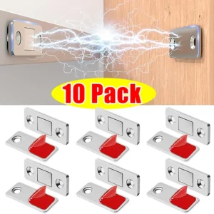 Magnetic Cabinet Catches Ultra Thin Door Strong Magnets Stopper Invisible Adhesive Drawer Magnet Lock for Kitchen Closet Closer
