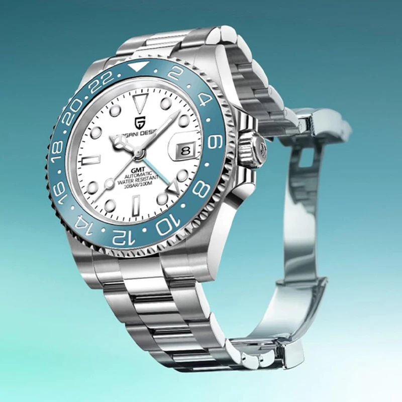 PAGANI DESIGN PD-1662 Luxury GMT Men Mechanical Wristwatch Sapphire Glass Stainless Steel 100M Waterproof Automatic Watches - Image 2