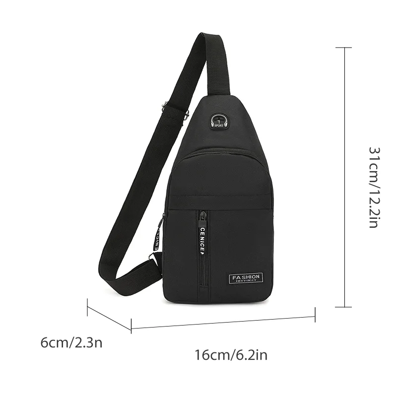 Men's Oxford Cloth Crossbody Bag New Trend Chest Bag Fashionable and Portable Shoulder Bag - Image 2