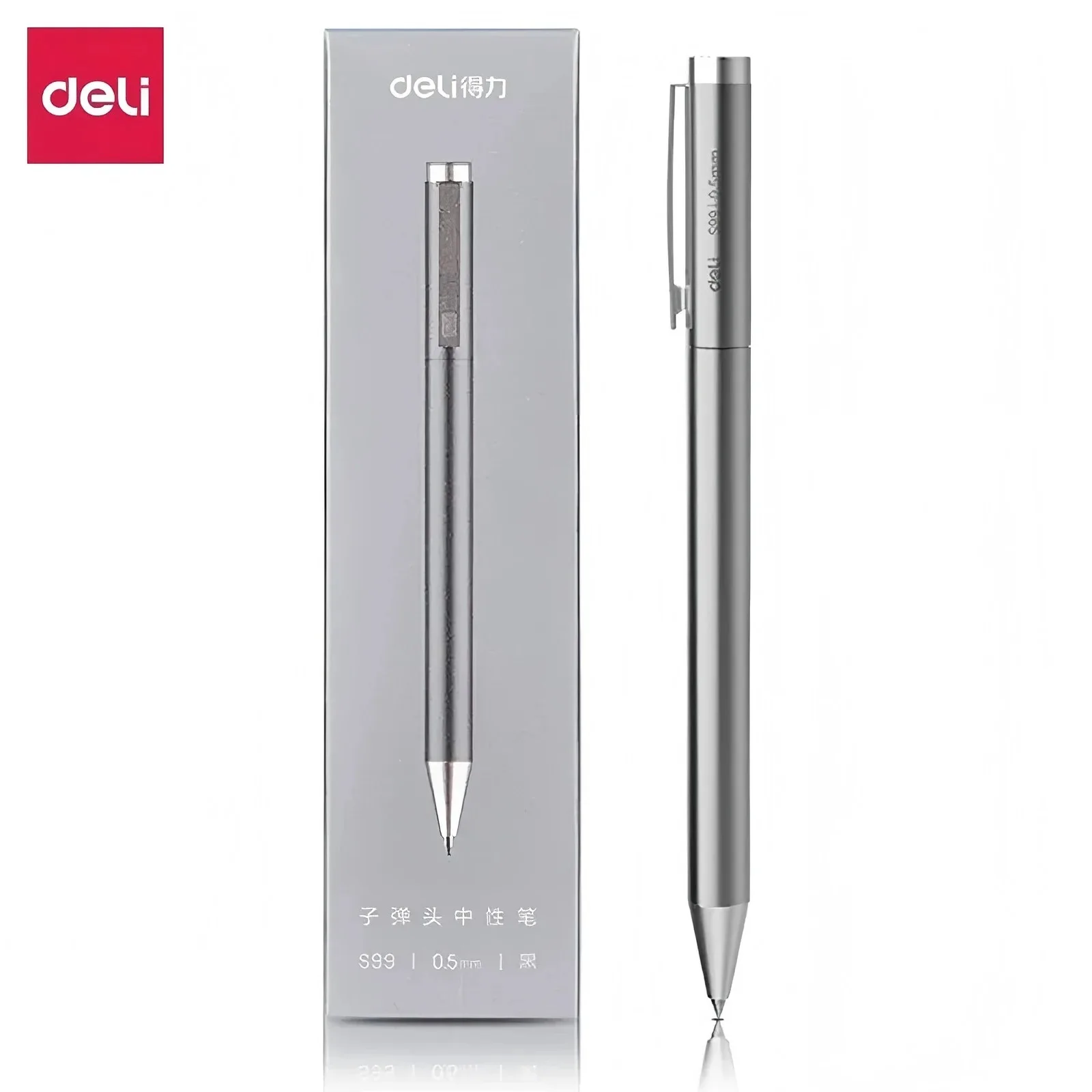 DELI Metal Sign Pen 0.5mm Gel Ink Pens Golden Silver Color Metallic Writing Pen Office Supplies - Image 7