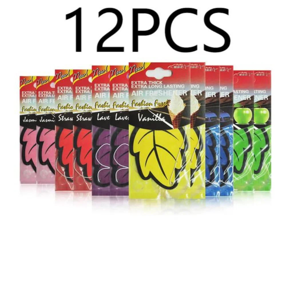 3-60pcs Car Air Freshener Natural Scented Tea Paper Auto Hanging Vanilla Perfume Fragrance Leaf Shape Car Accessories Interior - Image 17
