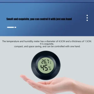 Mini Round Electronic Thermometer Hygrometer Indoor Digital LCD Hygrometer Temperature Humidity Meter Household Merchandises