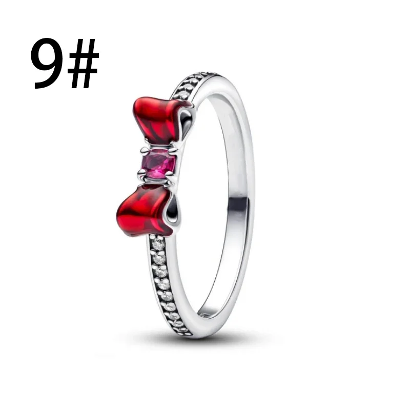 Pink Bow Set Original 925 Sterling Silver Colorful Zircon Ring Earrings Bracelet Necklace Original DIY Women's Jewelry Gift - Image 21