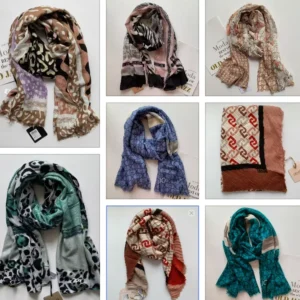 Foreign trade original single Italian autumn and winter letter black all fashion long scarf