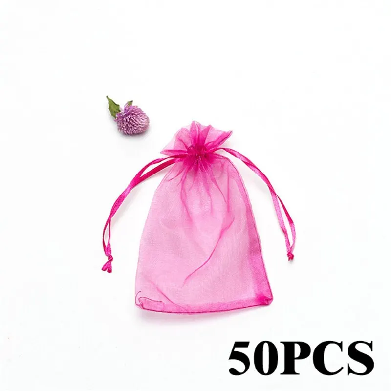 50pcs/Lot Multicolor Jewelry Packaging Bag 7*9 11*16 15*20cm Organza Bags Gift Storage Wedding Drawstring Pouches Wholesales - Image 10