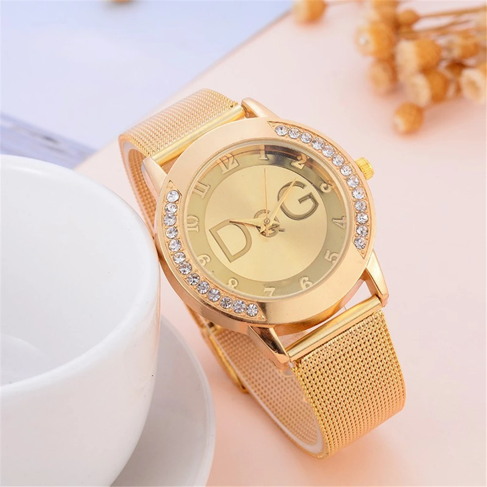 Luxury 2025 Women's watches With Diamonds Simple Digital Design Ladies' Quartz Watch Casual Gold Mesh Belt Women Clock Strap - Image 4