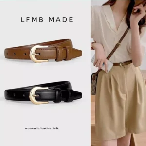 Belt Summer Brown Belt with Fine Matching Western Pants Simple and Versatile Belt 2024 New Fashion Decoration