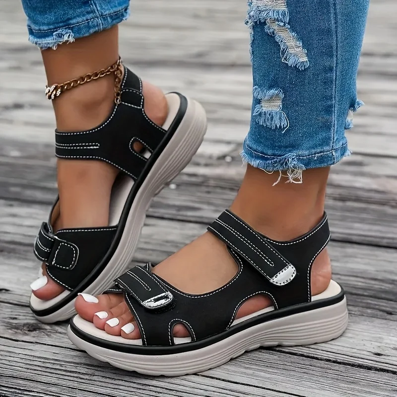 2025 New Summer Sandals Travel Women Shoes New Sandal Sole Durable Sandal Ladies Outdoor Beach Slippers Platform Sandals - Image 2