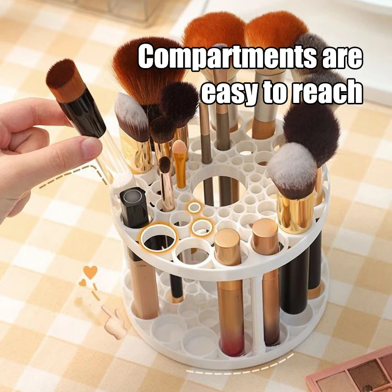 45 Hole Makeup Brush Storage Rack Brush Storage Box Detachable And Washable Circular Makeup Brush Holder Pen Holder - Image 2