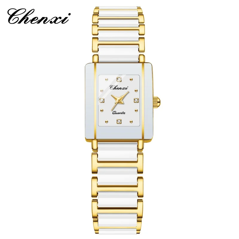 CHENXI 104A Brand Men Quartz Watch Elegant Square Dial reloj Ceramic Strap Waterproof Simple montre Lady Fashion Couple Watches - Image 11