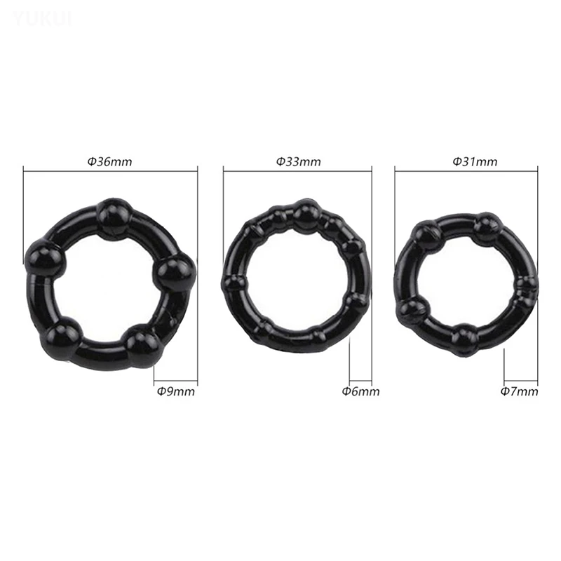 3 Pcs/Set Cock Ring Delay Ejaculation Penis Ring Sex Toys For Men Dick Enlargement Silicone Adult Supplies 18+ Stronger Erection - Image 6