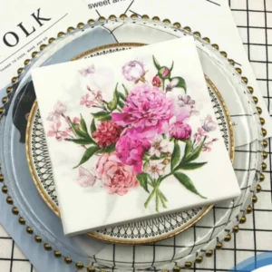 Colourful Napkins Printed Square Paper Napkins Restaurant Floral Facial Tissue Hotel Wedding Table Setting Pure Wood Pulp Paper