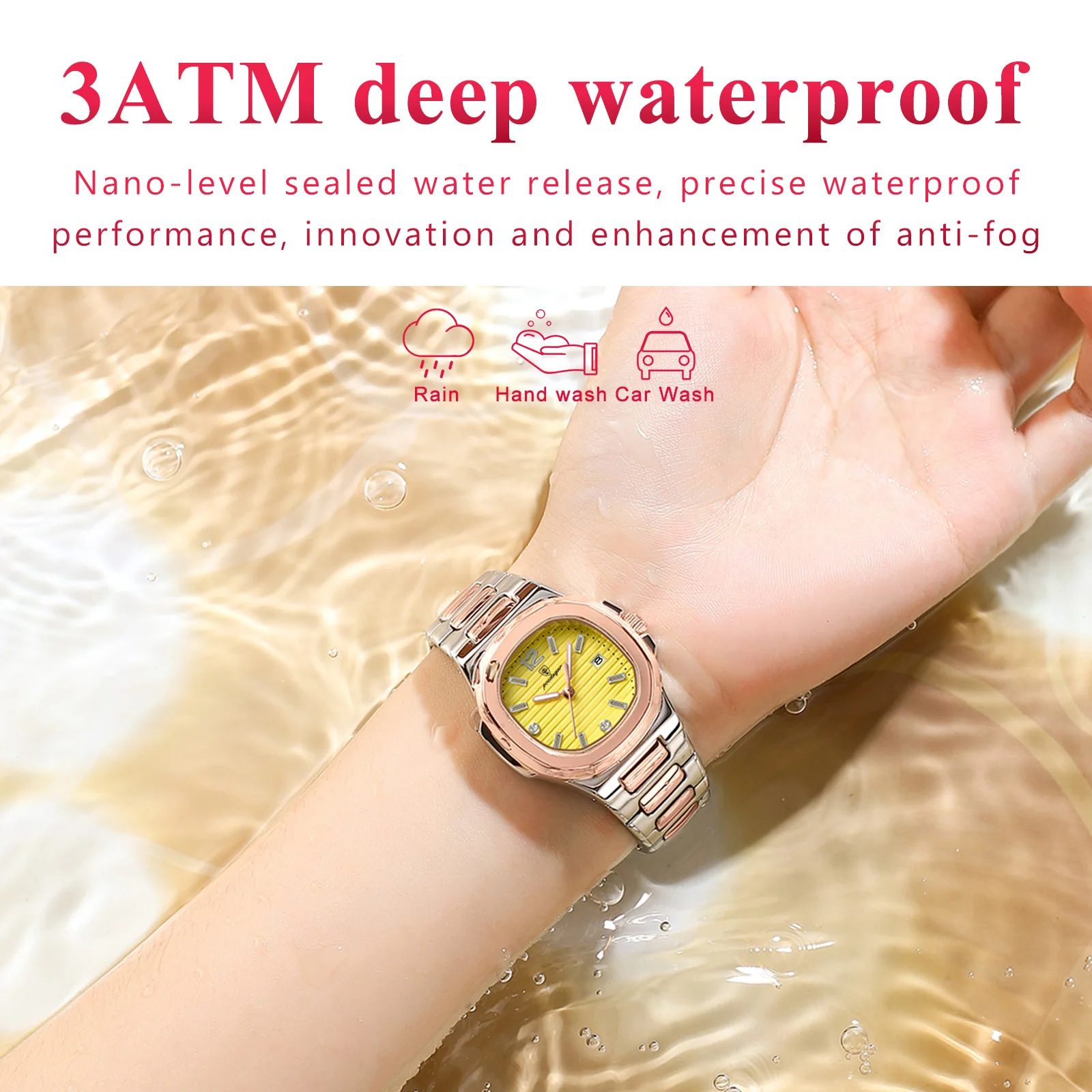 POEDAGAR Luxury Square Watch For Woman Luminous Waterproof Date Ladies Watch Elegant Women's Quartz Watches Simple Female Clock - Image 3