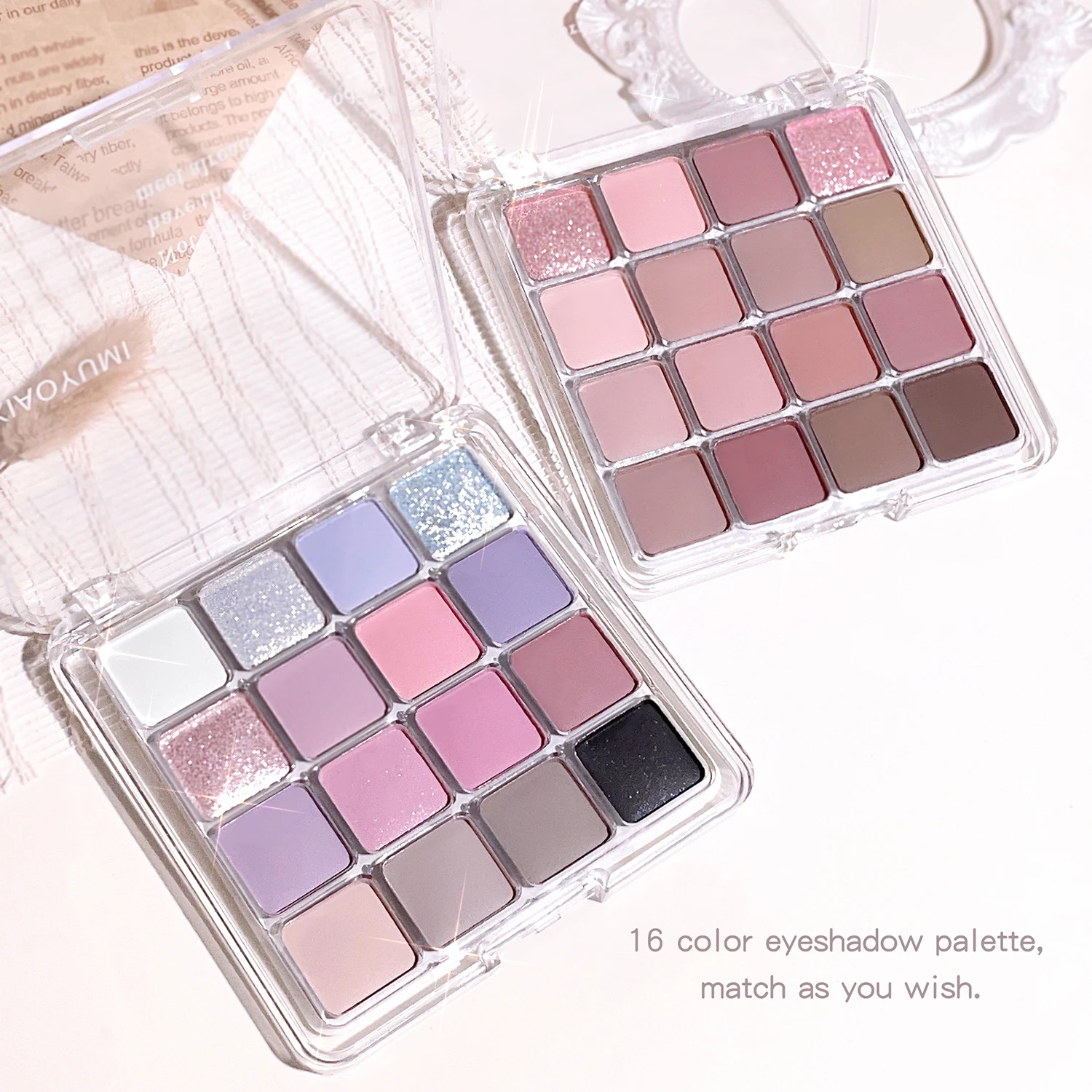 Sixteen-color sunset magic eye shadow plate pearl matte earth color Korean makeup eye shadow - Image 5