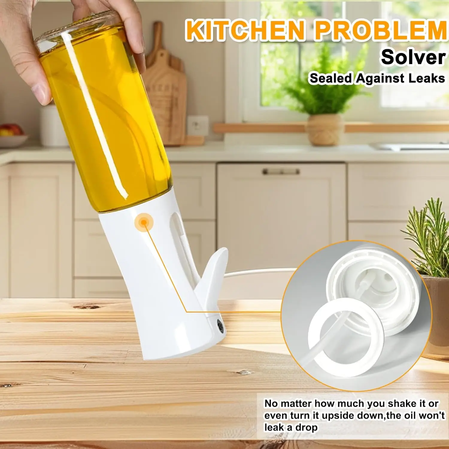 Olive Oil Mister Spray Bottle for Cooking - Cooking Oil Spray Bottle Air Fryer Accessories - Refillable Glass Dispenser - Image 6