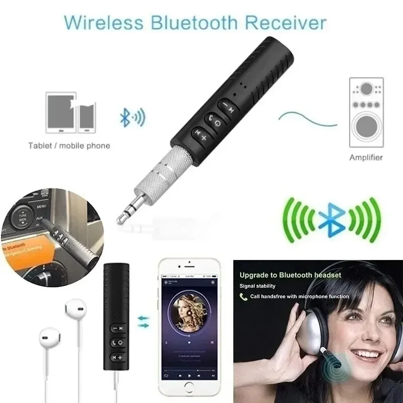 Car Bluetooth Receiver Transmitter BT5.0 3.5mm AUX Jack Stereo Music Audio Car Kit Speaker Amplifier Wireless Adapter with Mic - Image 4