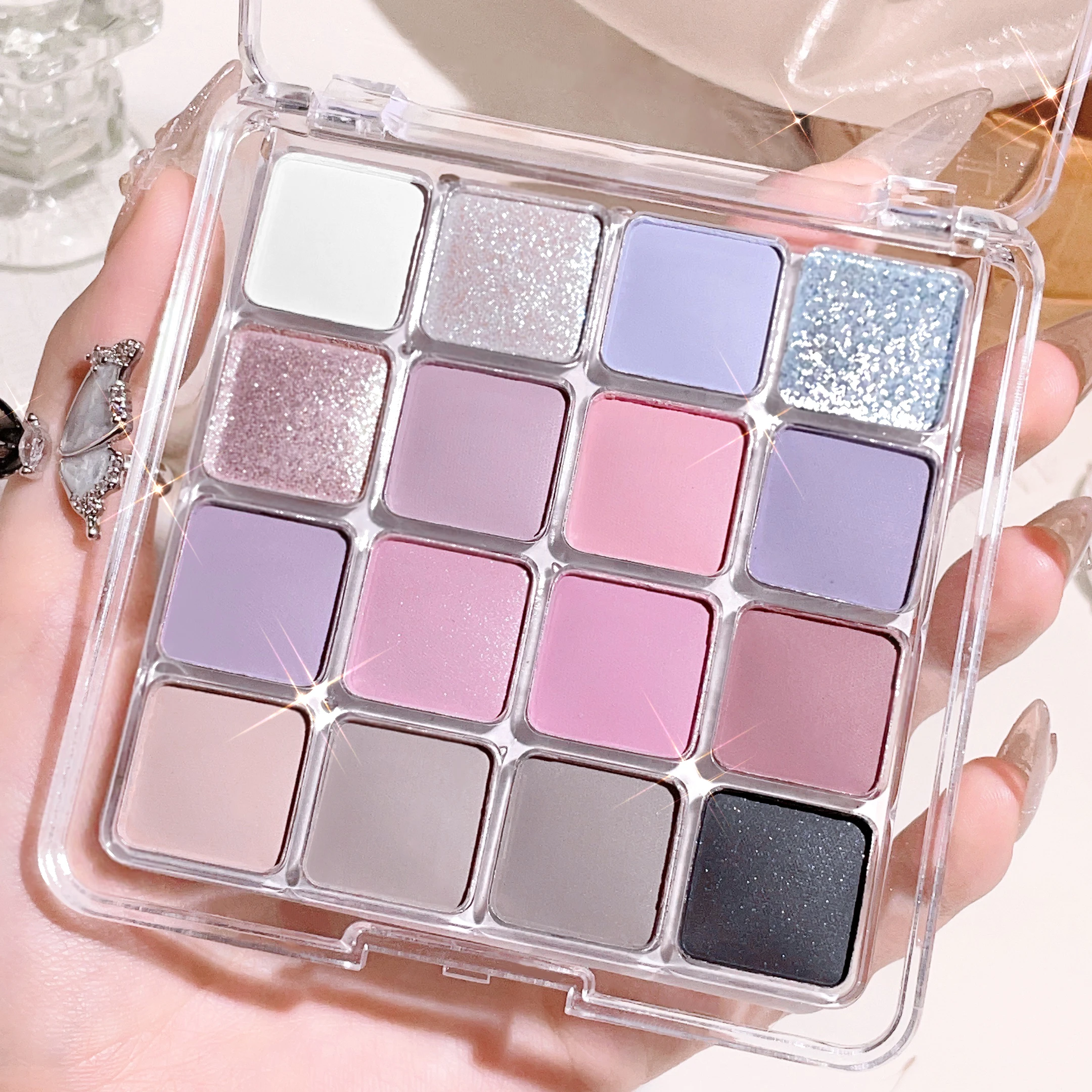Sixteen-color sunset magic eye shadow plate pearl matte earth color Korean makeup eye shadow - Image 6