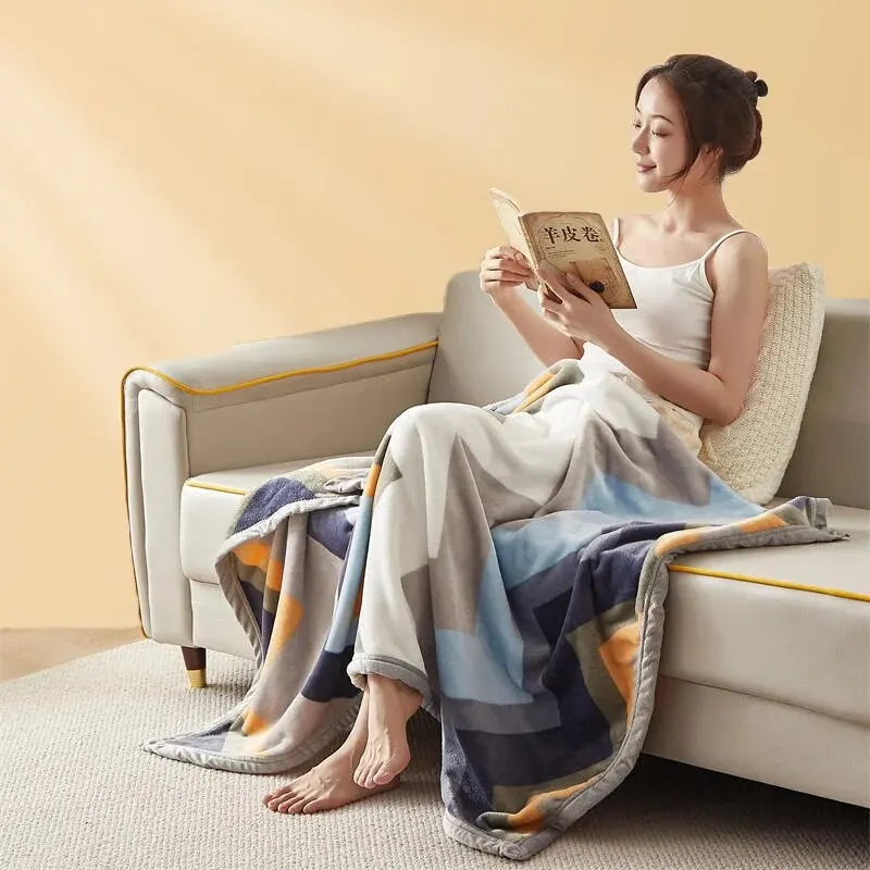 Extra Soft Flannel Blanket Thickened Nap Air Conditioning Blanket - Image 3