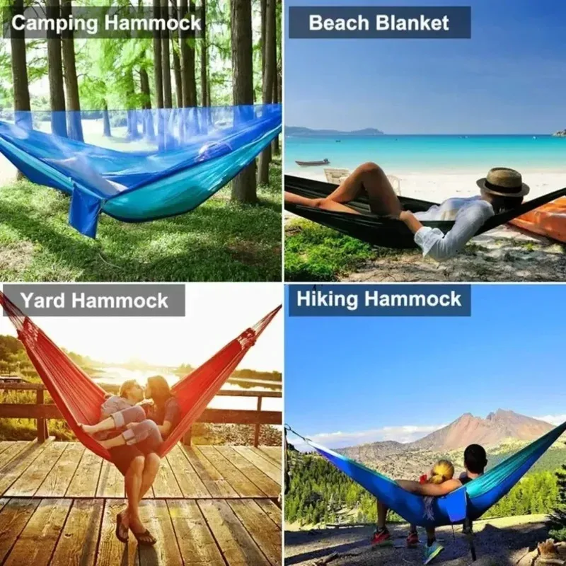 2 Person Outdoor Camping Hammock with Mosquito Net Portable Comfortable Sleeping Tent Hammock Outdoor Furniture Bed - Image 3