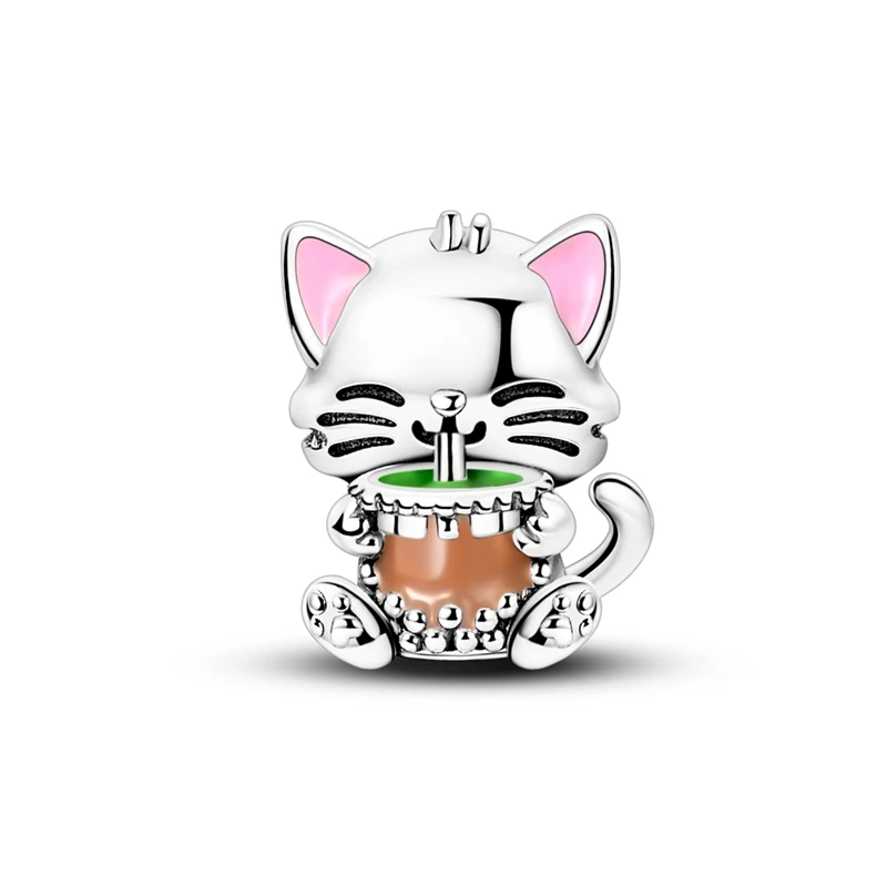 Original 925 Sterling Silver Charms Beads Cute Cat Dog Tiger Koala Animal Charm Pendant For Women Fine DIY Birthday Jewelry Gift - Image 12