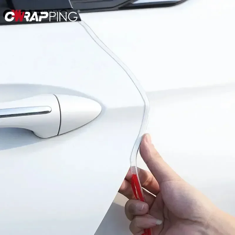 5M Car Door Edge Sealing Strip Transparent PVC Scratch Protector Strip Anti-collision Stickers Door Anti-scratch Car Accessories