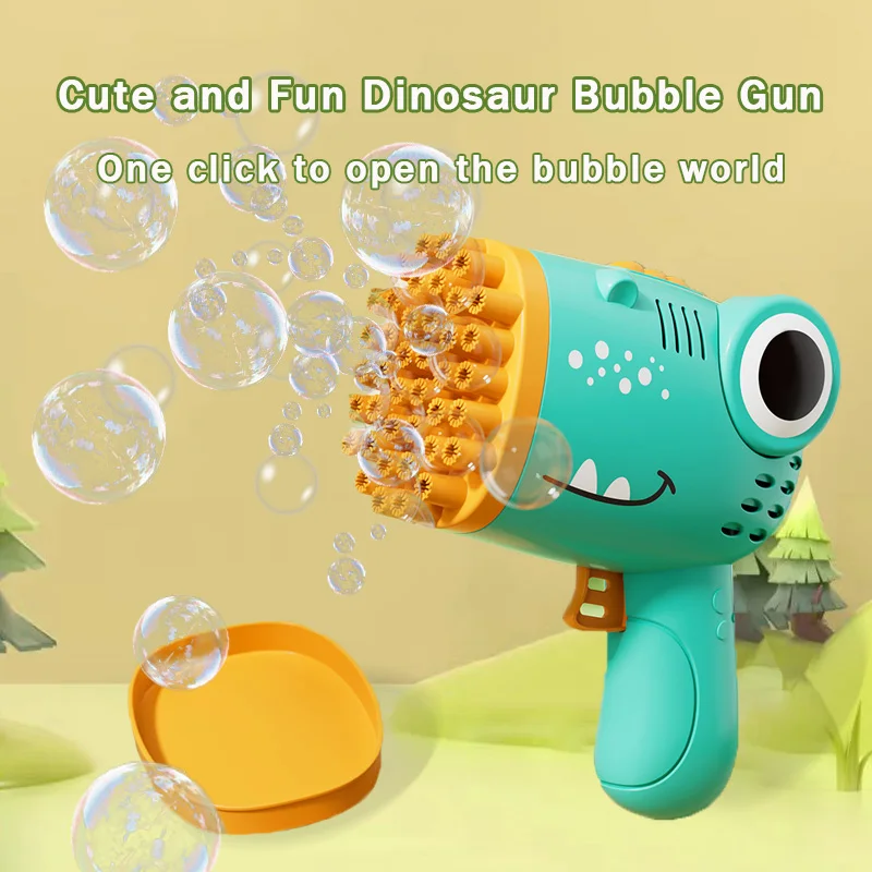 40 Hole Dinosaur Bubble Handheld Bubble Machine, Electric Bubble Gun Outdoor Wedding Party Toy(without Bubble Water) - Image 3