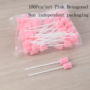 100Pcs Disposable Oral Care Sponge Swab Tooth Cleaning Mouth Swabs With Stick Sponge Head Cleaning Cleaner Swab