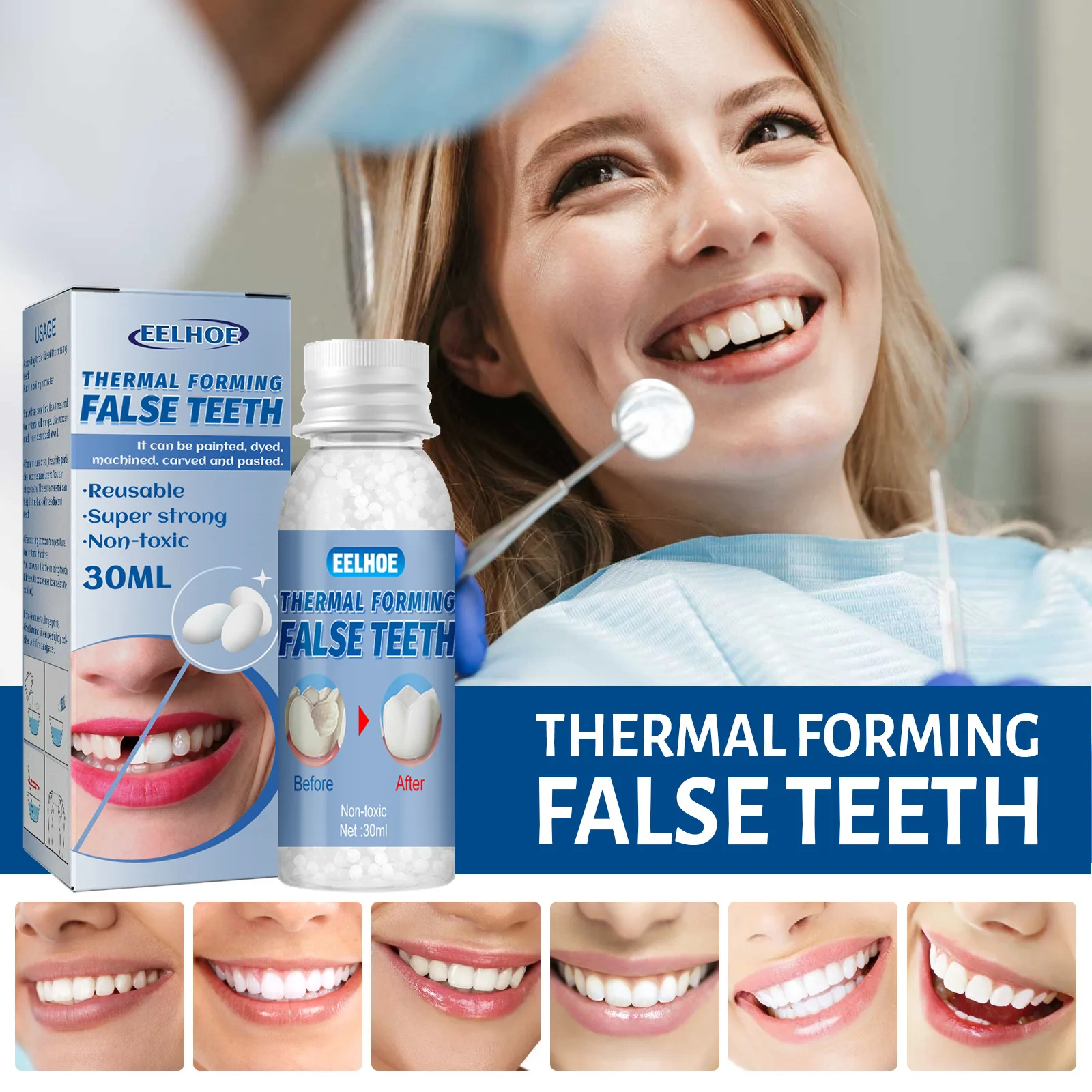 Temporary Teeth Repair Falseteeth Glue Resin Tooth Repair Glue Teeth Gaps Filling False Teeth Solid Glue Safety Dental Supplies